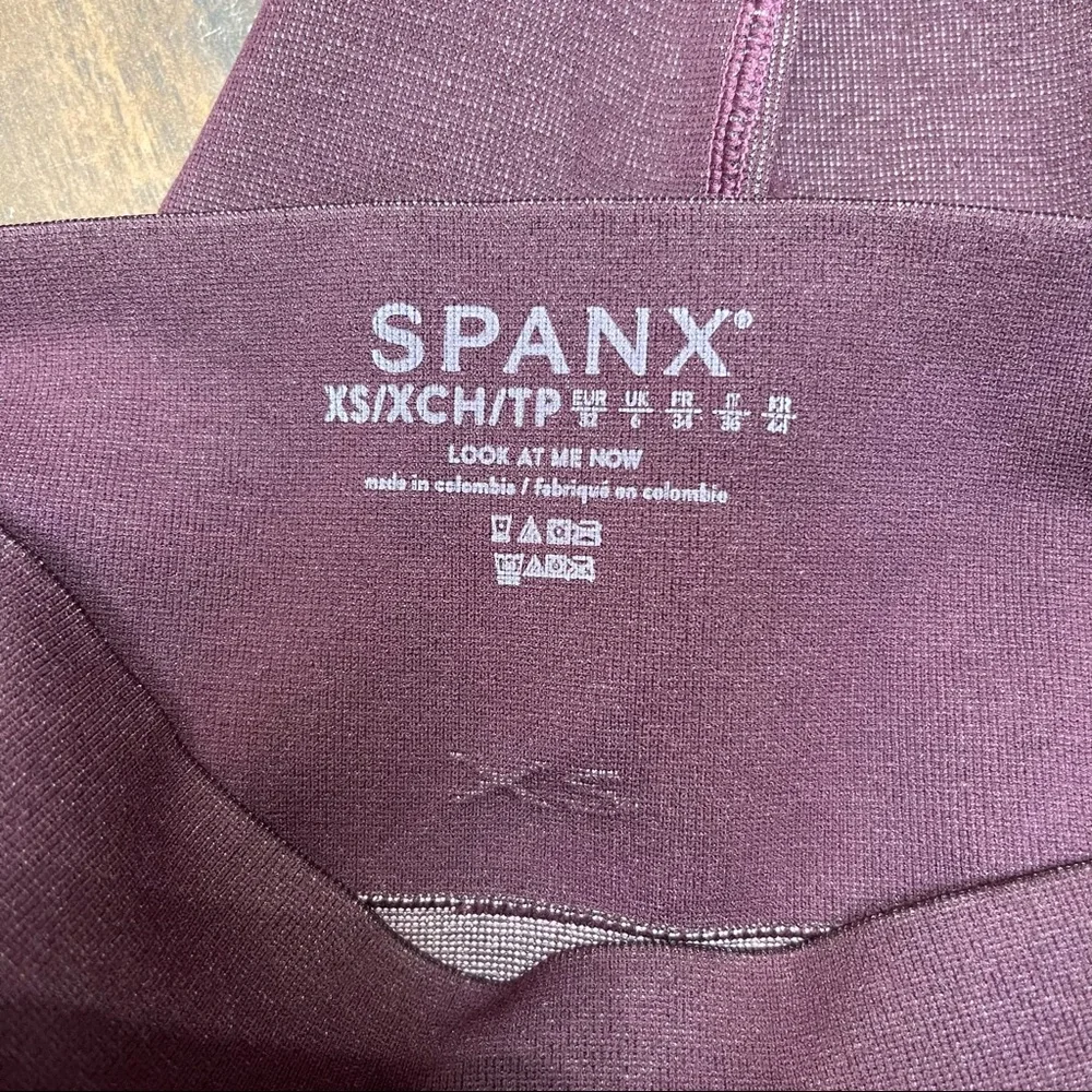 NEW Spanx Look at Me Now Seamless Track Stripe Legging Size XS 50232R Jammy Plum - Picture 5 of 5
